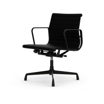 EA132 Aluminium Chair kontorsstol felt glides - 66 nero leather L20-deep black - Vitra