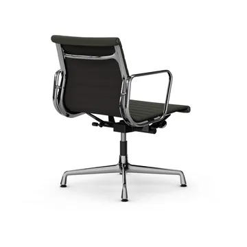 EA132 Aluminium Chair kontorsstol felt glides - 69 umbra grey leather L50-polished - Vitra