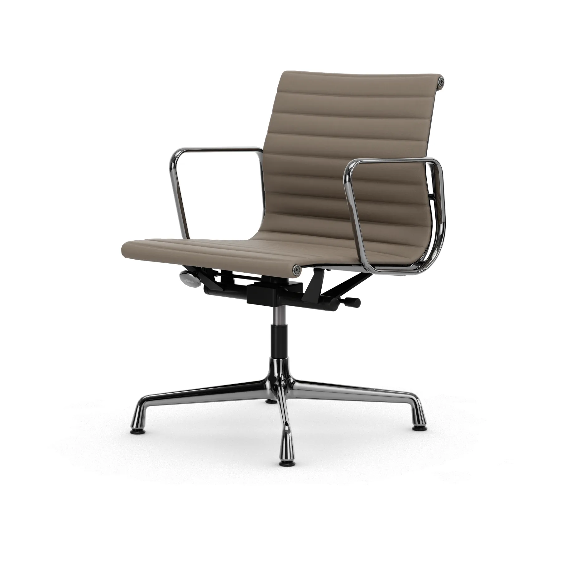 EA132 Aluminium Chair kontorsstol felt glides, 71 sand leather L20-polished Vitra