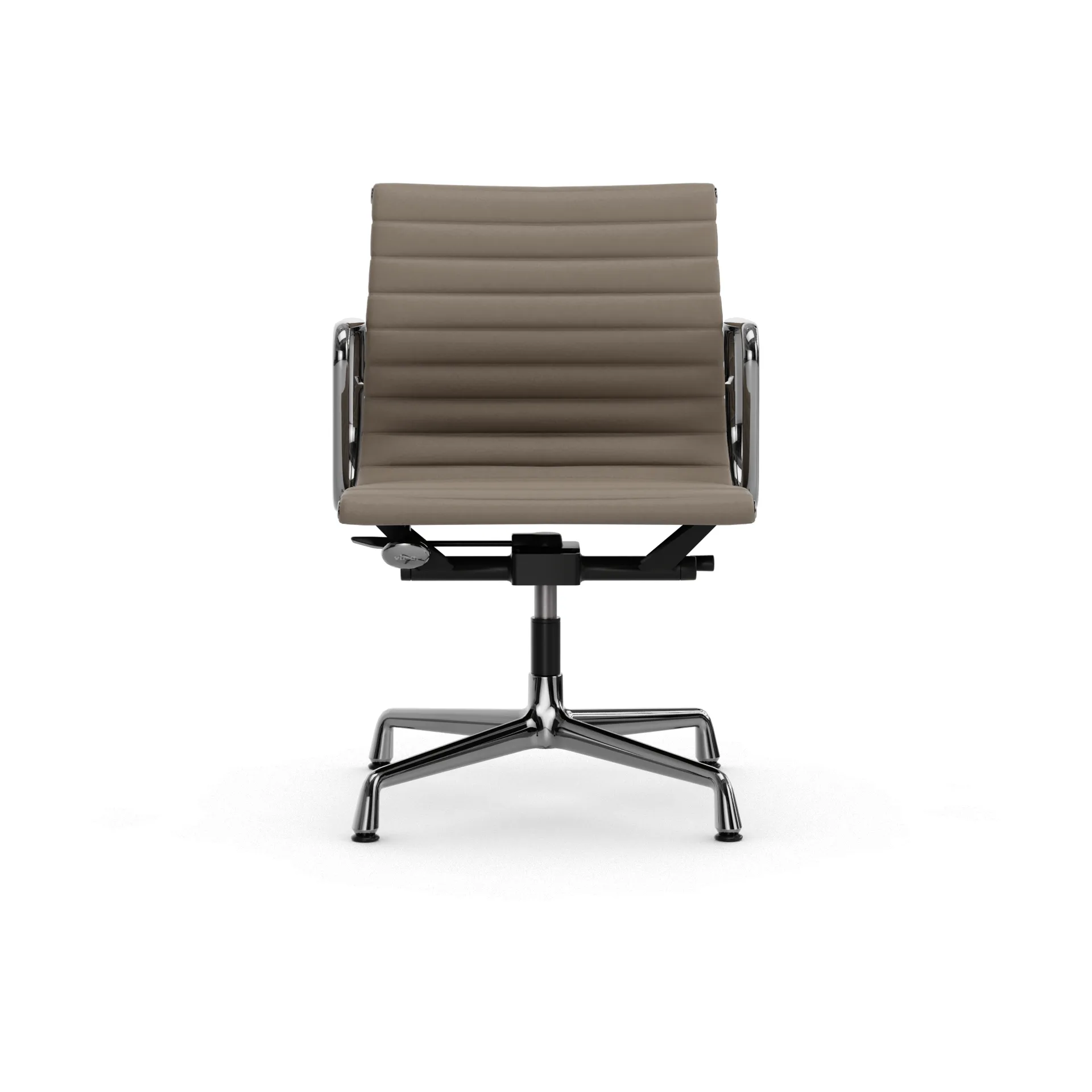 EA132 Aluminium Chair kontorsstol felt glides, 71 sand leather L20-polished Vitra