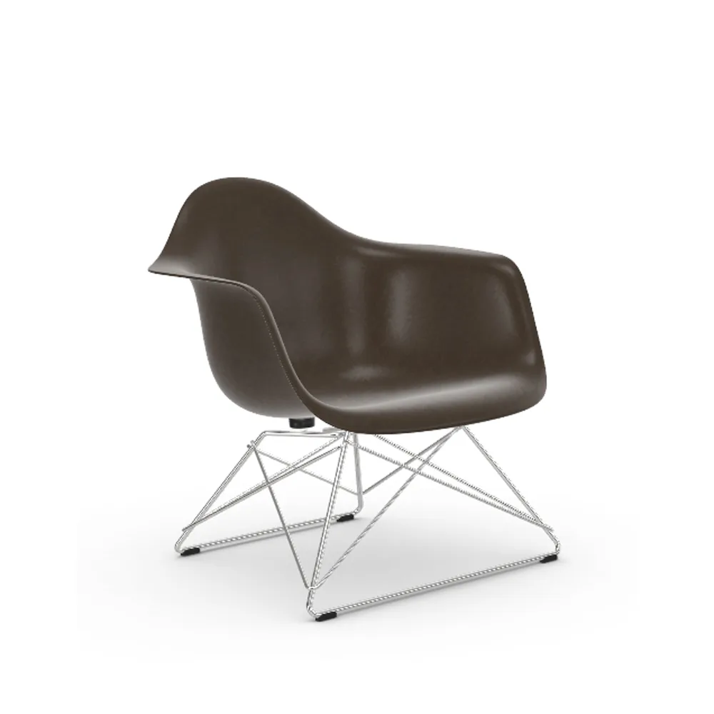 Eames fiberglass armchair LAR fåtölj, Elephant hide grey-Chrome Vitra