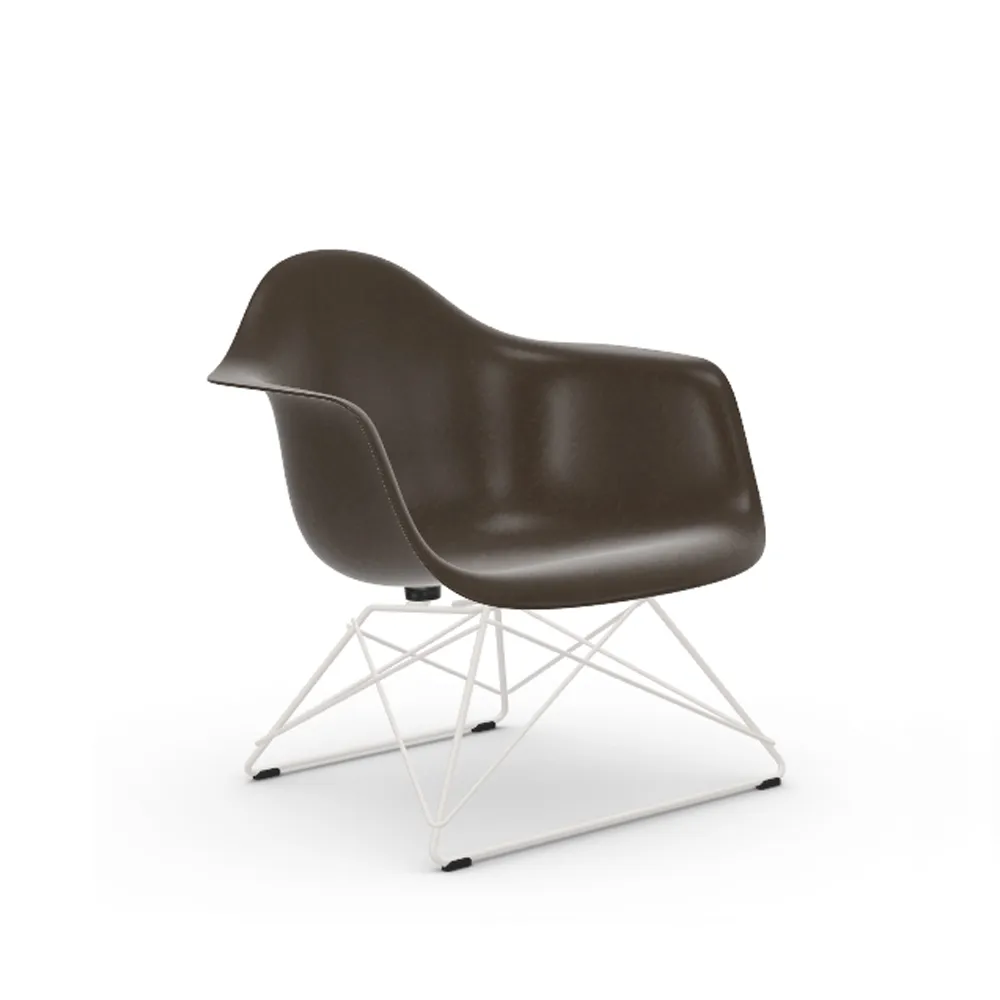 Eames fiberglass armchair LAR fåtölj, Elephant hide grey-White Vitra