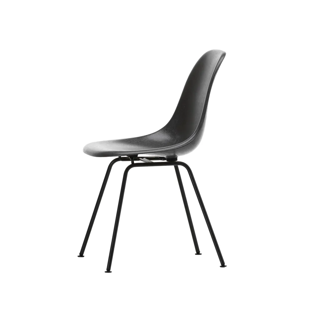 Eames fiberglass chairs DSX stol, Elephant hide grey-Black Vitra