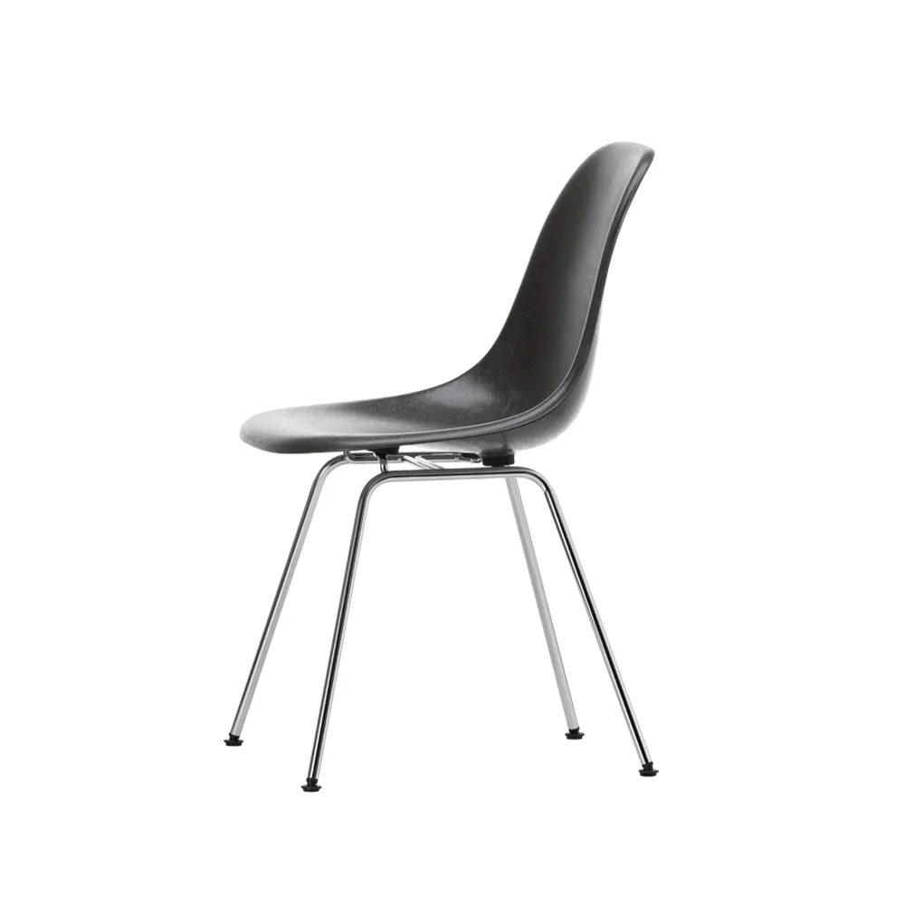 Eames fiberglass chairs DSX stol, Elephant hide grey-Chrome Vitra
