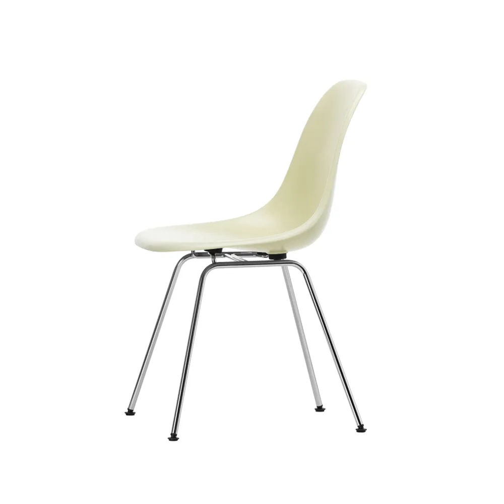 Eames fiberglass chairs DSX stol, Parchment-Chrome Vitra