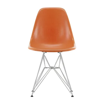 Eames Fiberglass Side Chair DSR stol - Red orange-Chrome - Vitra
