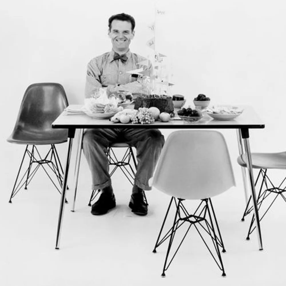 Eames Fiberglass Side Chair DSR stol, Sea foam green-Chrome Vitra