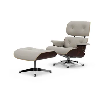 Eames Lounge Chair & Ottoman new dimensions - 01 Ivory-pearl-05 santos palisander-pol. steel - Vitra
