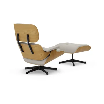 Eames Lounge Chair & Ottoman new dimensions - 01 Ivory-pearl-26 chestnut-pol. steel-black - Vitra
