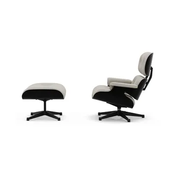 Eames Lounge Chair & Ottoman new dimensions - 01 Ivory-pearl-27 chestnut black-pol. steel-black - Vitra