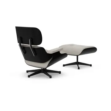 Eames Lounge Chair & Ottoman new dimensions - 01 Ivory-pearl-27 chestnut black-pol. steel-black - Vitra