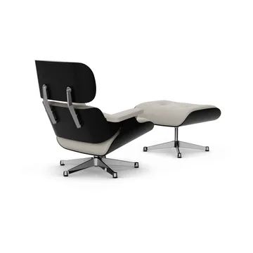 Eames Lounge Chair & Ottoman new dimensions - 01 Ivory-pearl-27 chestnut black-pol. steel - Vitra