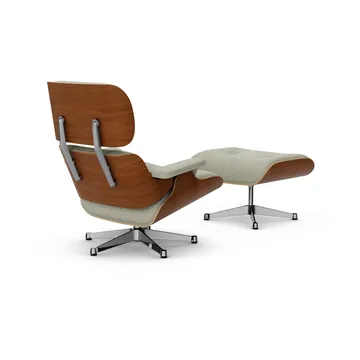 Eames Lounge Chair & Ottoman new dimensions - 03 Cream-sand-31 walnut natural-pol. steel - Vitra