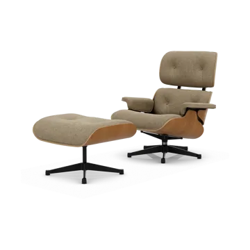 Eames Lounge Chair & Ottoman new dimensions - 04 Bamboo-terra-28 cherry natural-pol. steel-black - Vitra