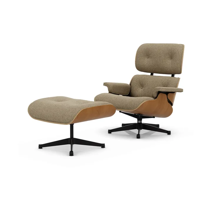 Eames Lounge Chair & Ottoman new dimensions - 04 Bamboo-terra-28 cherry natural-pol. steel-black - Vitra