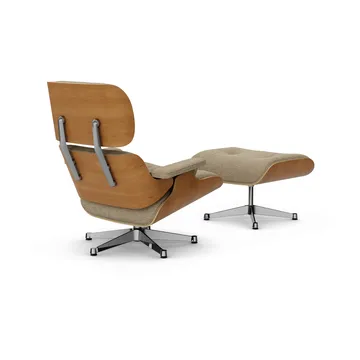 Eames Lounge Chair & Ottoman new dimensions - 04 Bamboo-terra-28 cherry natural-pol. steel - Vitra
