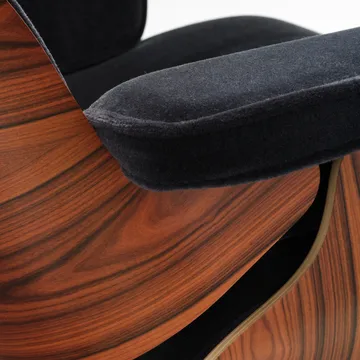 Eames Lounge Chair & Ottoman new dimensions - 08 Dark Anthracite-05 santos palis.-pol.steel-black - Vitra