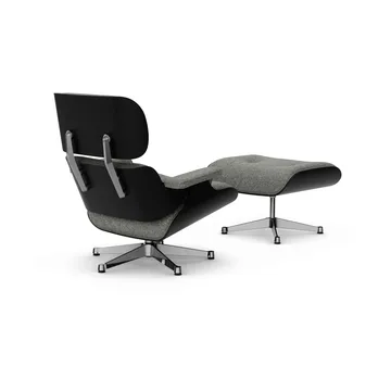 Eames Lounge Chair & Ottoman new dimensions - 10 Salt'n pepper-27 chestnut black-pol. steel - Vitra