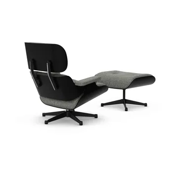 Eames Lounge Chair & Ottoman new dimensions - 10 Salt'n pepper-27 chestnut black-pol.steel-black - Vitra