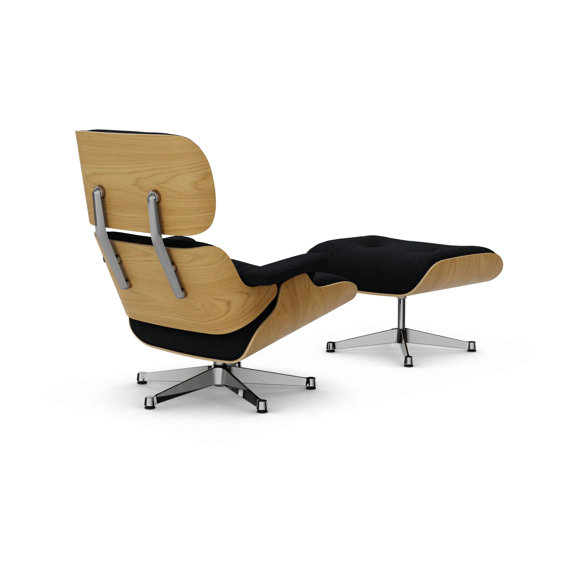Eames Lounge Chair & Ottoman new dimensions, 11 Anthracite-26 chestnut-pol. steel Vitra