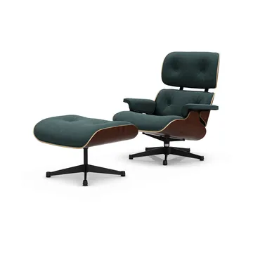 Eames Lounge Chair & Ottoman new dimensions - 11 Pine Green-32 walnut dark-pol.steel-black - Vitra