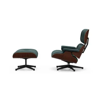 Eames Lounge Chair & Ottoman new dimensions - 11 Pine Green-32 walnut dark-pol.steel-black - Vitra