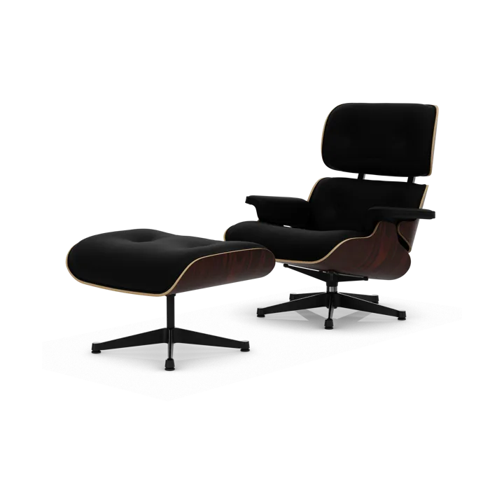Eames Lounge Chair & Ottoman new dimensions - 66 Nero-05 santos palisander-pol. steel-black - Vitra