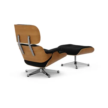 Eames Lounge Chair & Ottoman new dimensions - 66 Nero-28 cherry natural-pol. steel - Vitra
