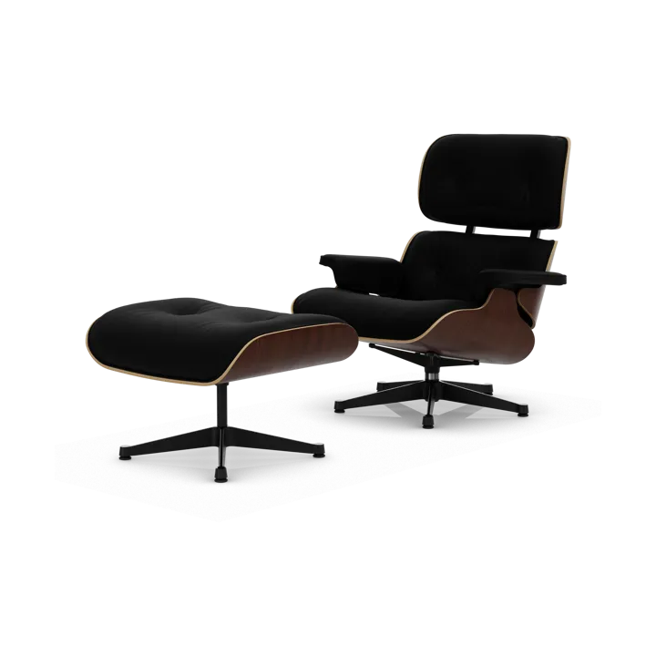 Eames Lounge Chair & Ottoman new dimensions - 66 Nero-32 walnut dark-pol. steel-black - Vitra