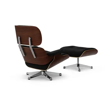 Eames Lounge Chair & Ottoman new dimensions - 66 Nero-32 walnut dark-pol. steel - Vitra