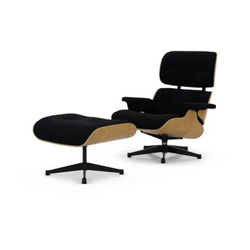 Eames Lounge Chair & Ottoman new dimensions - 68 Chocolate-26 chestnut natural-pol. steel-black - Vitra