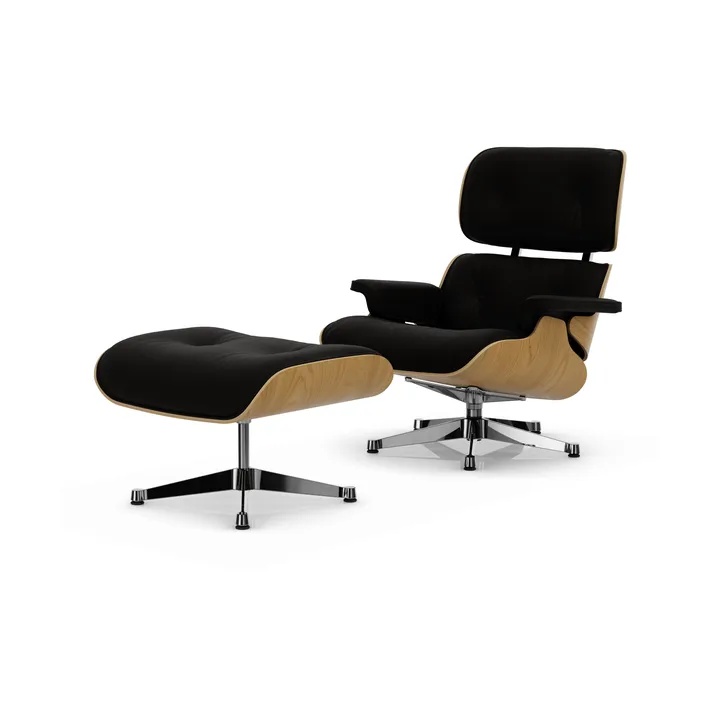 Eames Lounge Chair & Ottoman new dimensions - 68 Chocolate-26 chestnut natural-pol. steel - Vitra
