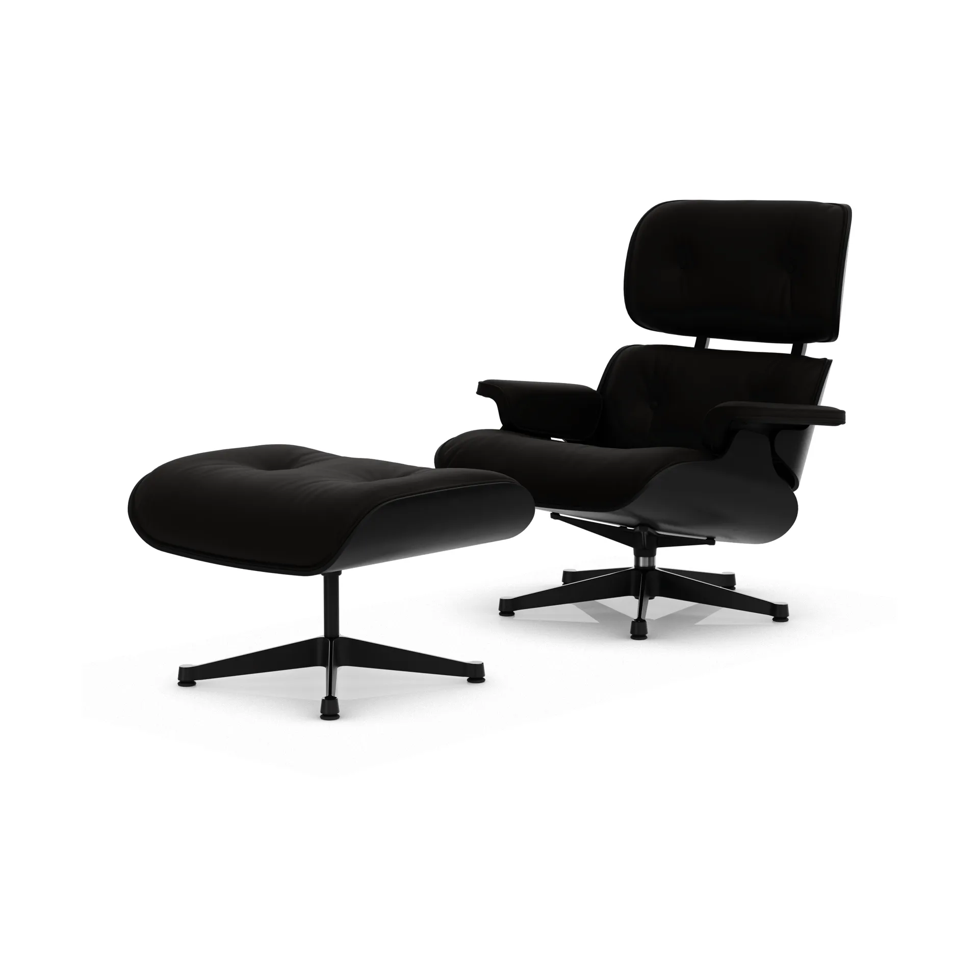 Eames Lounge Chair & Ottoman new dimensions, 68 Chocolate-27 chestnut black-pol. steel-black Vitra