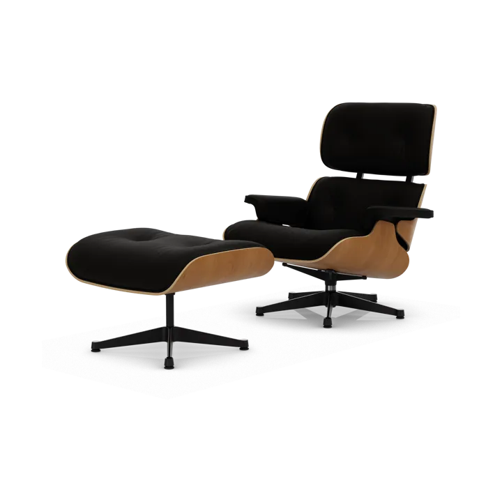 Eames Lounge Chair & Ottoman new dimensions - 68 Chocolate-28 cherry natural-pol. steel-black - Vitra