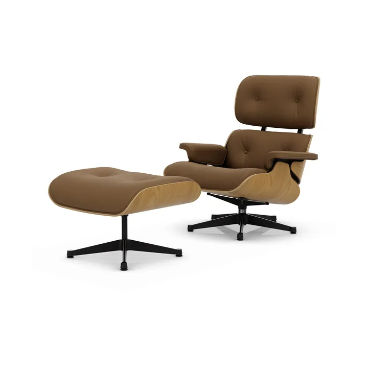 Eames Lounge Chair & Ottoman new dimensions - 75 Camel-26 chestnut natural-pol. steel-black - Vitra