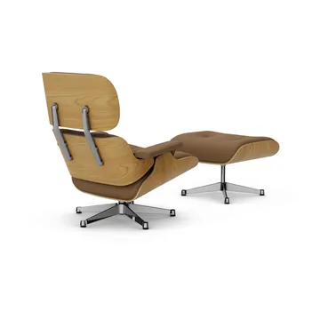 Eames Lounge Chair & Ottoman new dimensions - 75 Camel-26 chestnut natural-pol. steel - Vitra