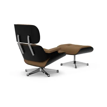 Eames Lounge Chair & Ottoman new dimensions - 75 Camel-27 chestnut black-pol. steel - Vitra