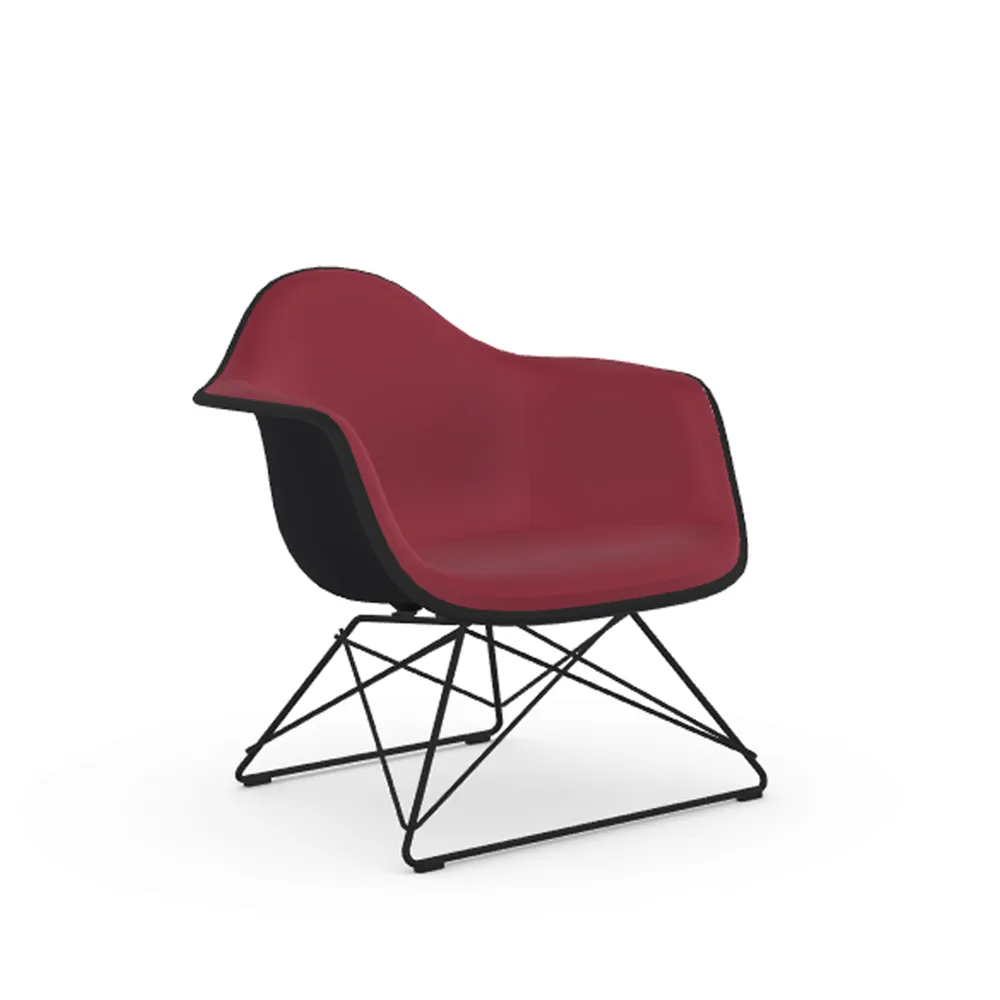 Eames plastic armchair LAR fåtölj helklädd, Hopsak 62 red-moor-Deep black Vitra