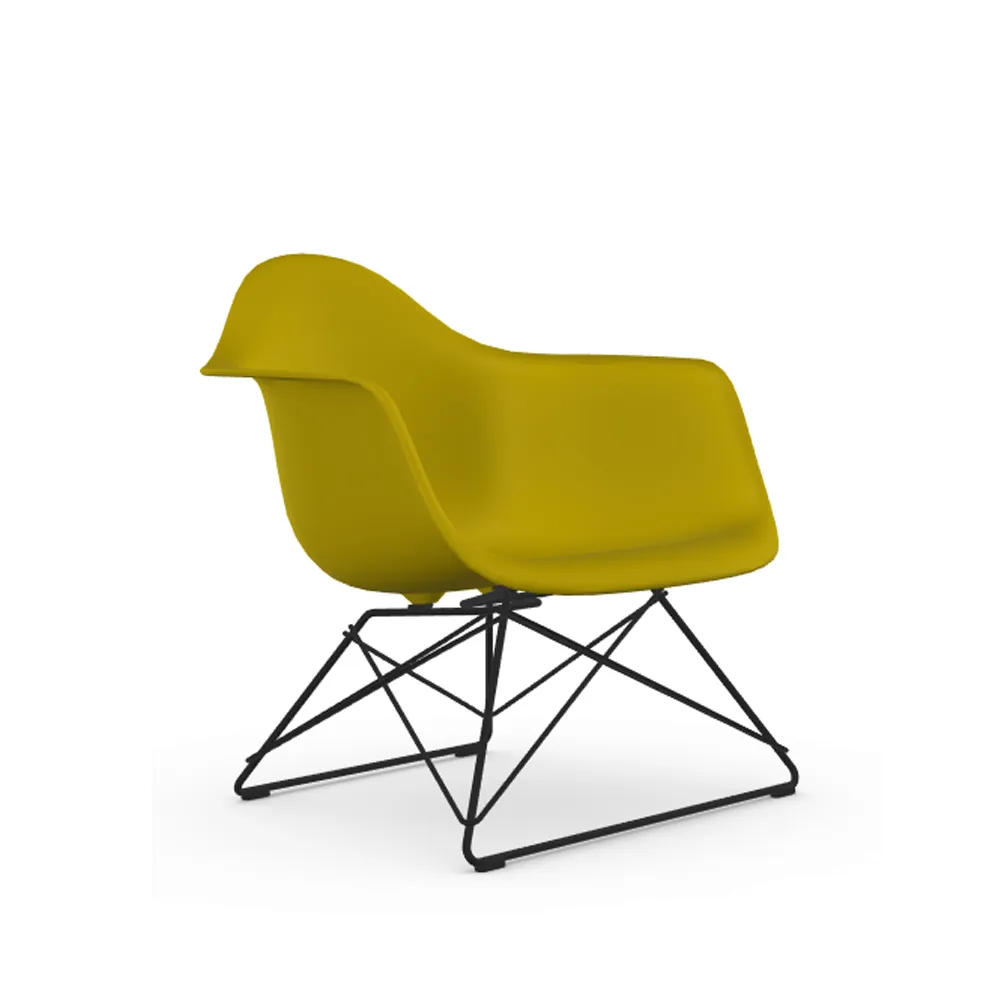 Eames plastic armchair LAR fåtölj, Mustard-Black Vitra