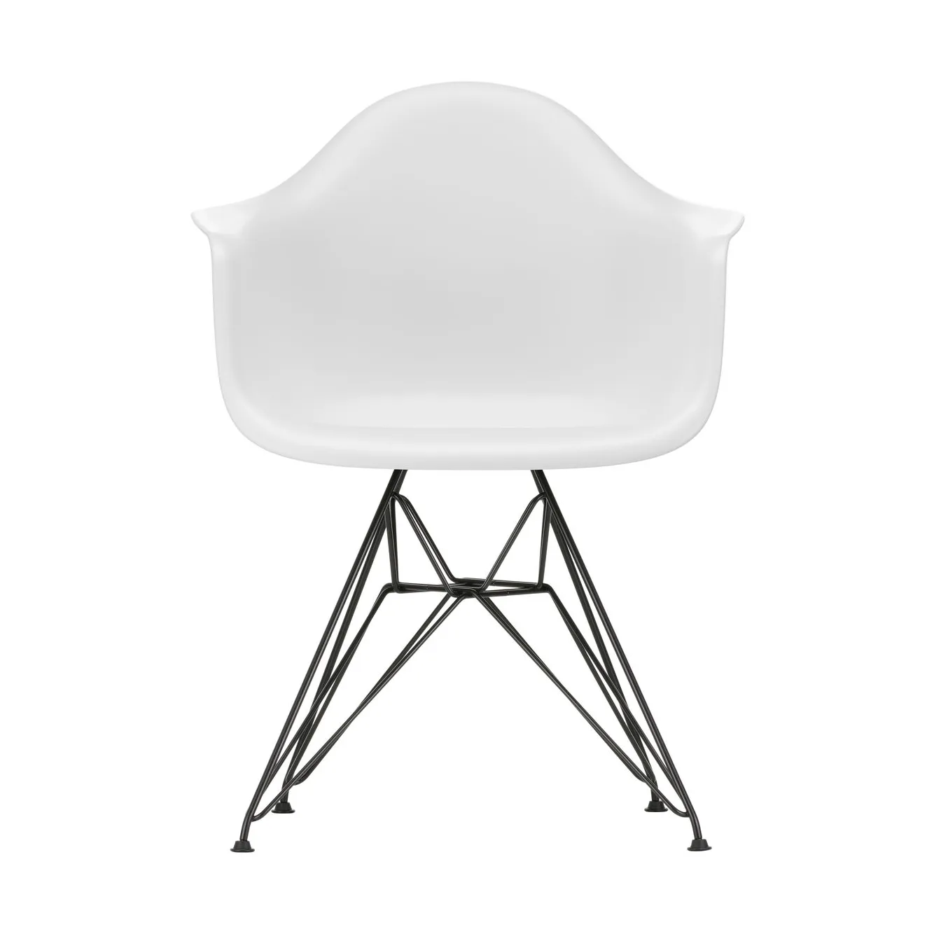 Eames Plastic Armchair RE DAR stol, 85 cotton white-black Vitra