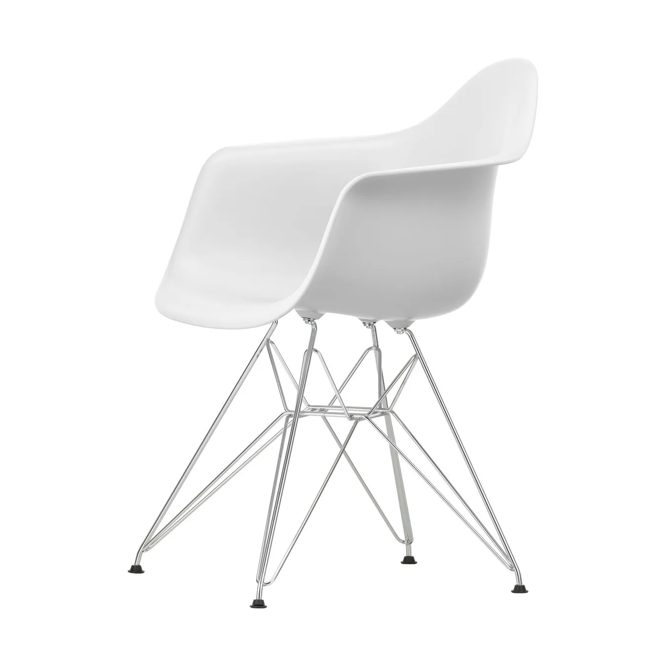 Eames Plastic Armchair RE DAR stol, 85 cotton white-chrome Vitra