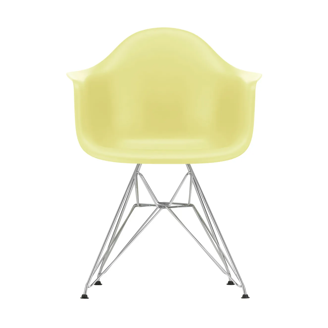 Eames Plastic Armchair RE DAR stol, 92 citron-chrome Vitra