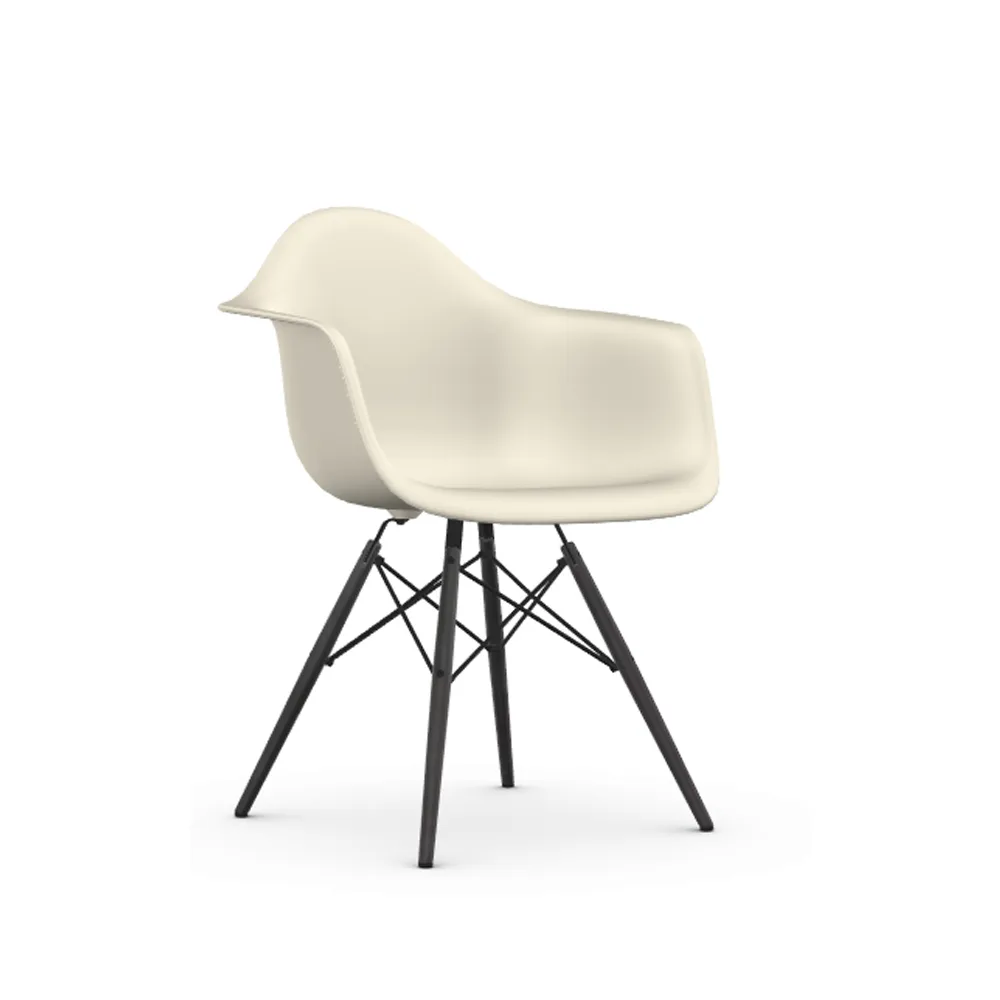 Eames Plastic Armchair RE DAW stol, 11 pebble-black maple Vitra