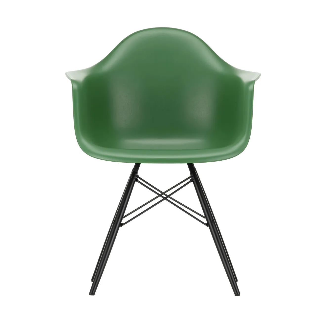 Eames Plastic Armchair RE DAW stol, 17 emerald -black maple Vitra