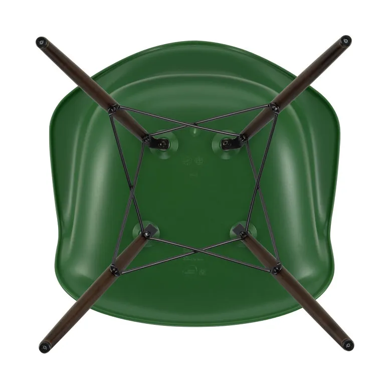 Eames Plastic Armchair RE DAW stol, 17 emerald -dark maple Vitra