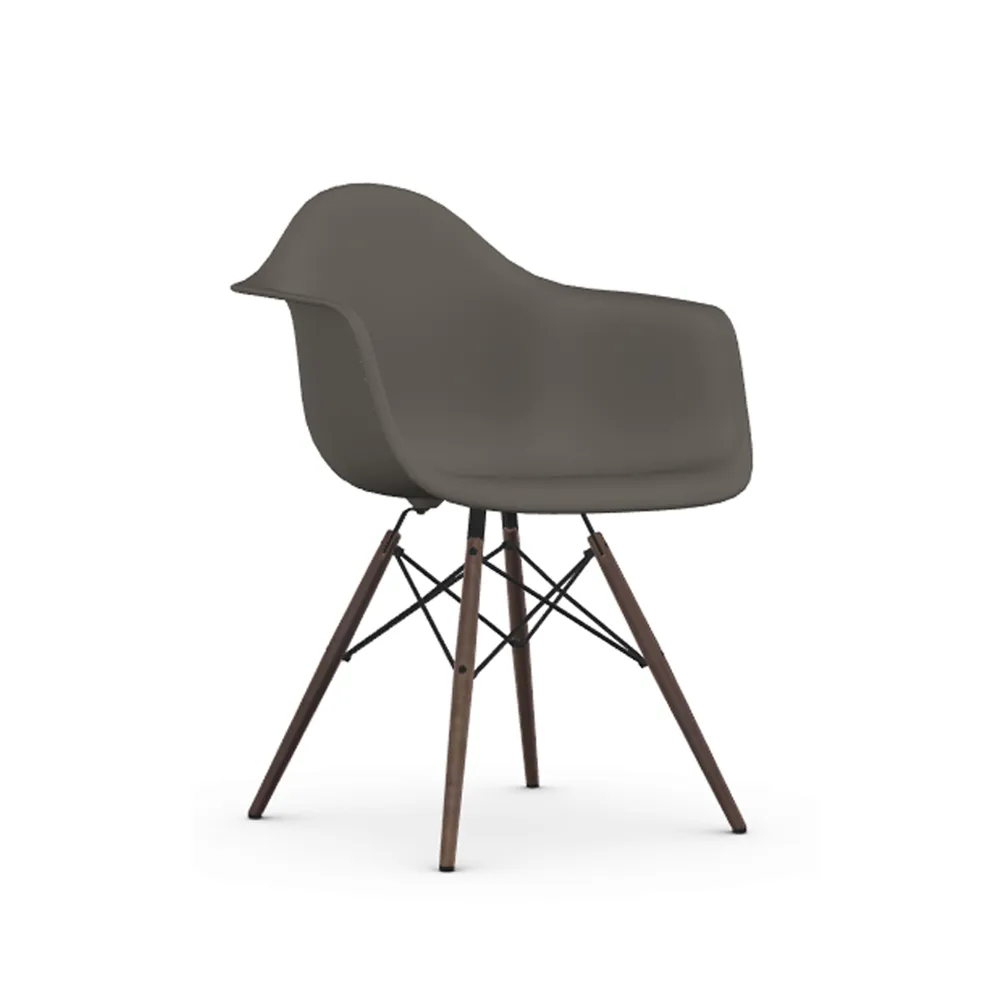 Eames Plastic Armchair RE DAW stol, 56 granite grey-dark maple Vitra