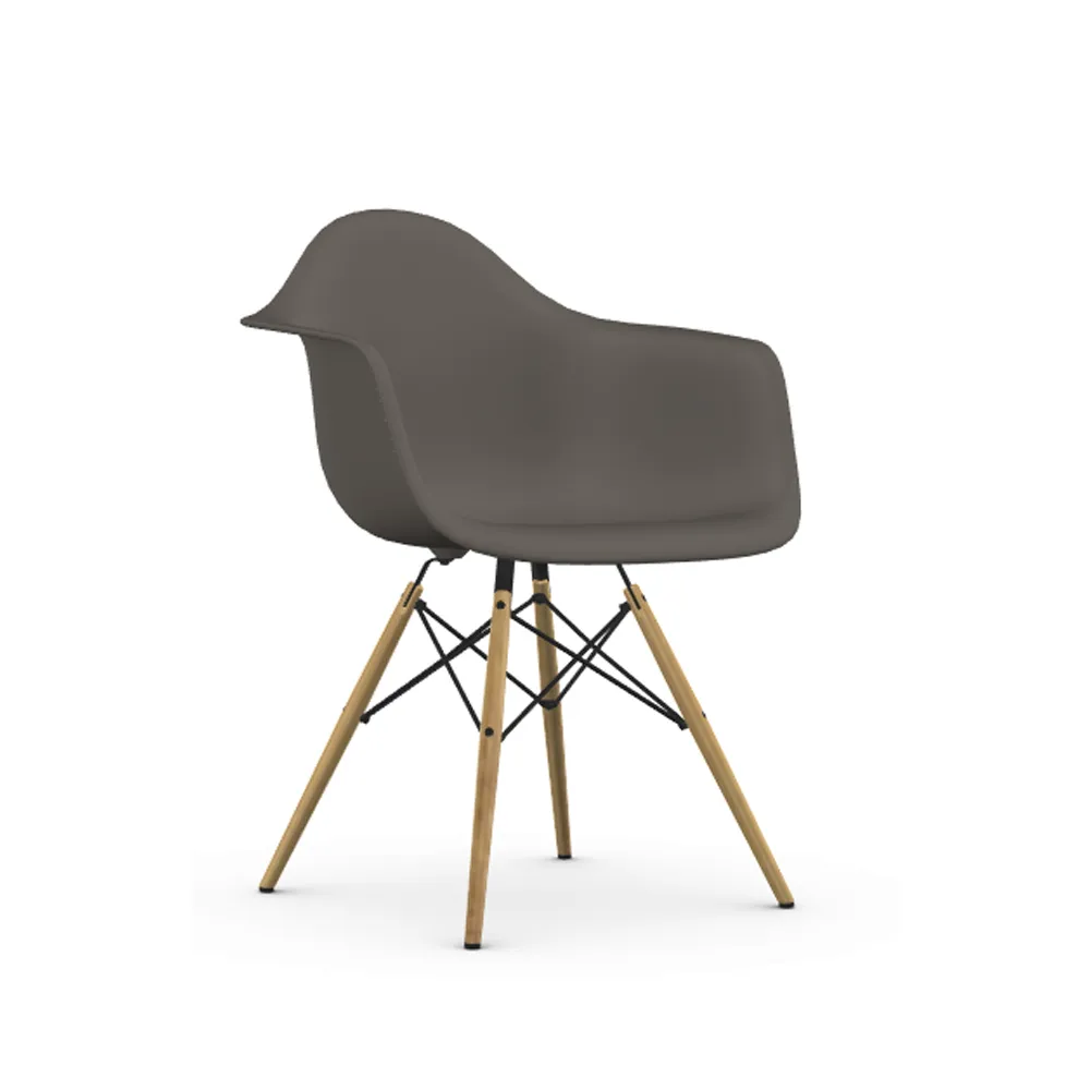 Eames Plastic Armchair RE DAW stol, 56 granite grey-golden maple Vitra