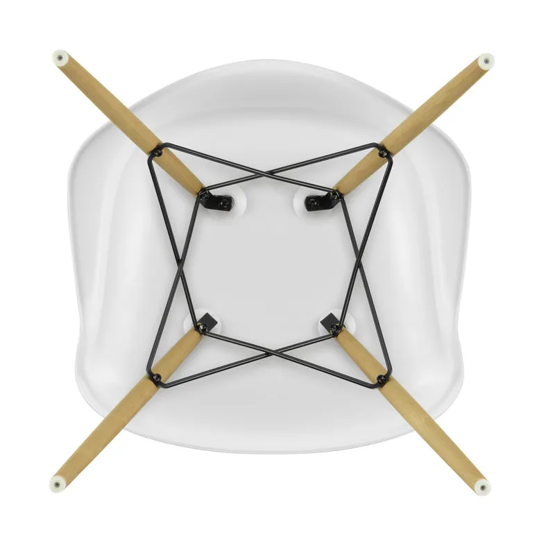 Eames Plastic Armchair RE DAW stol, 85 cotton white-ash Vitra