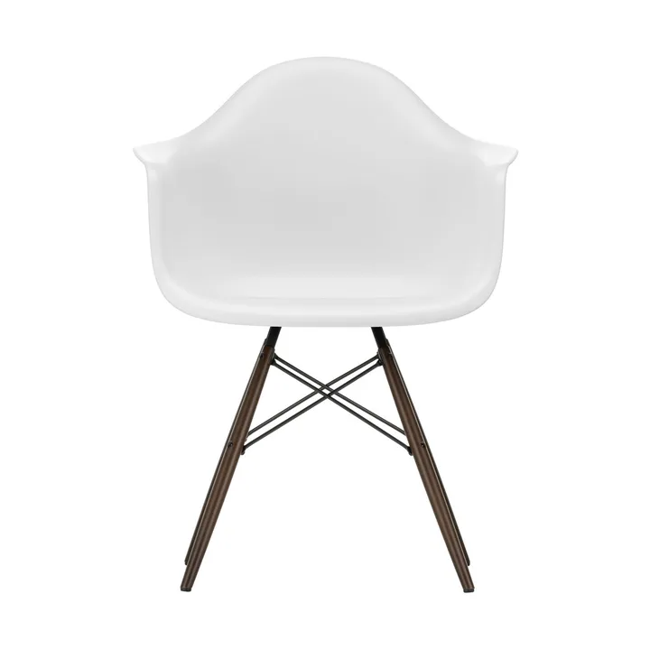 Eames Plastic Armchair RE DAW stol - 85 cotton white-dark maple - Vitra