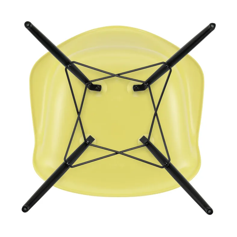 Eames Plastic Armchair RE DAW stol, 92 citron-black maple Vitra